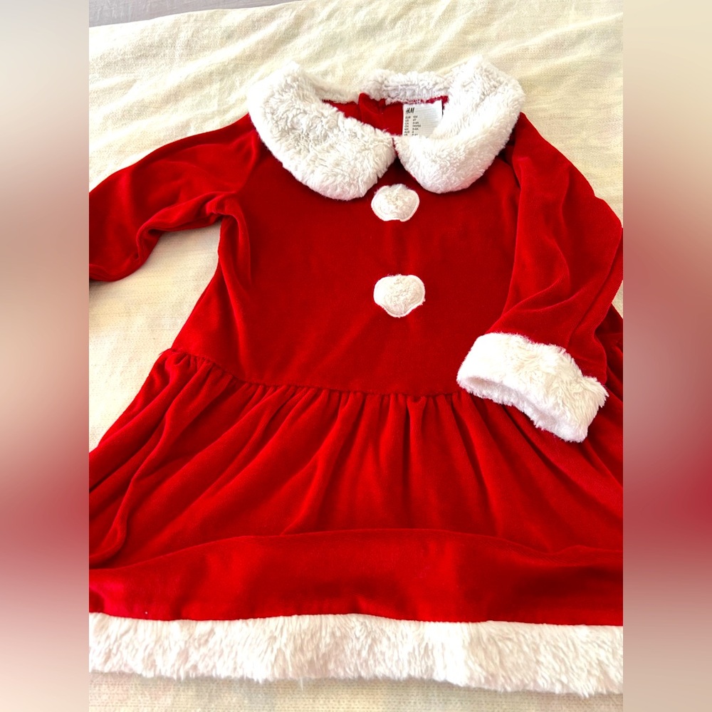 H&M Festive Red and White Dress for 4T